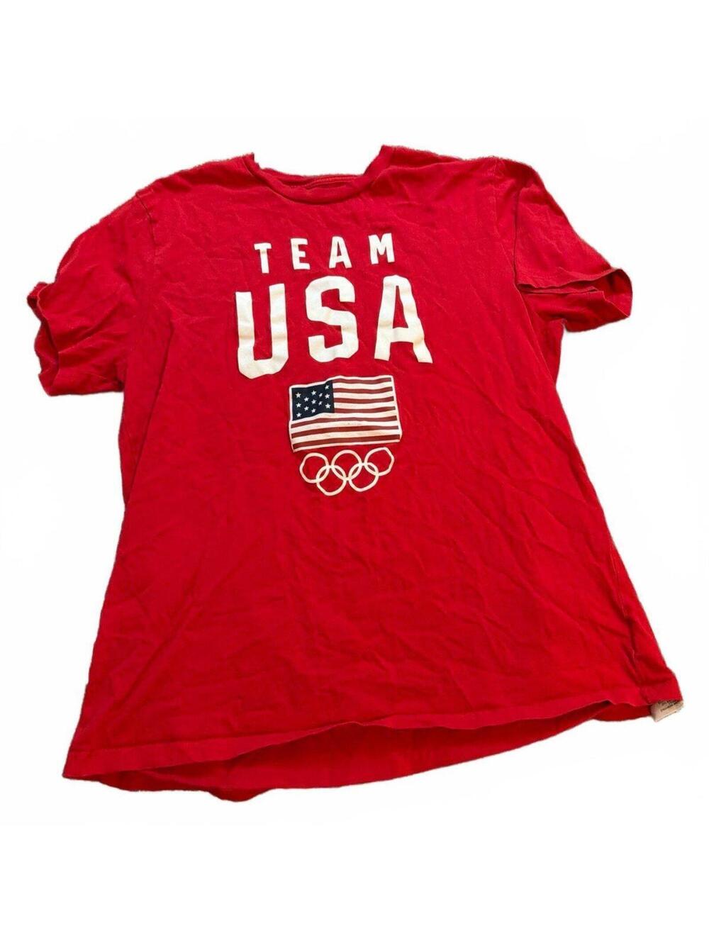 Mens Red Team USA Olympic Graphic Tee Large